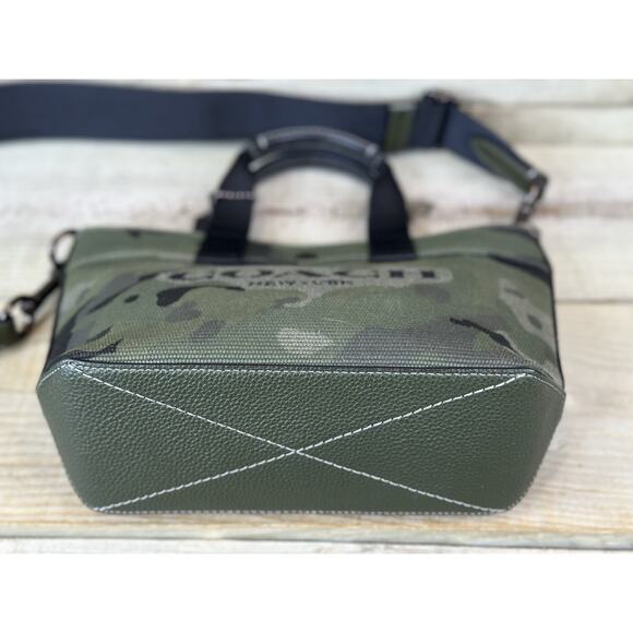 HTF! COACH Tote 20 Camo Print In Green C9974 Small Mini Crossbody PRISTINE! - Picture 5 of 7